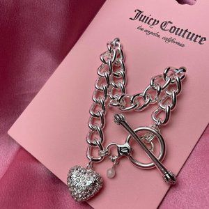 Juicy couture  Single Rhinestone heart Charm brace